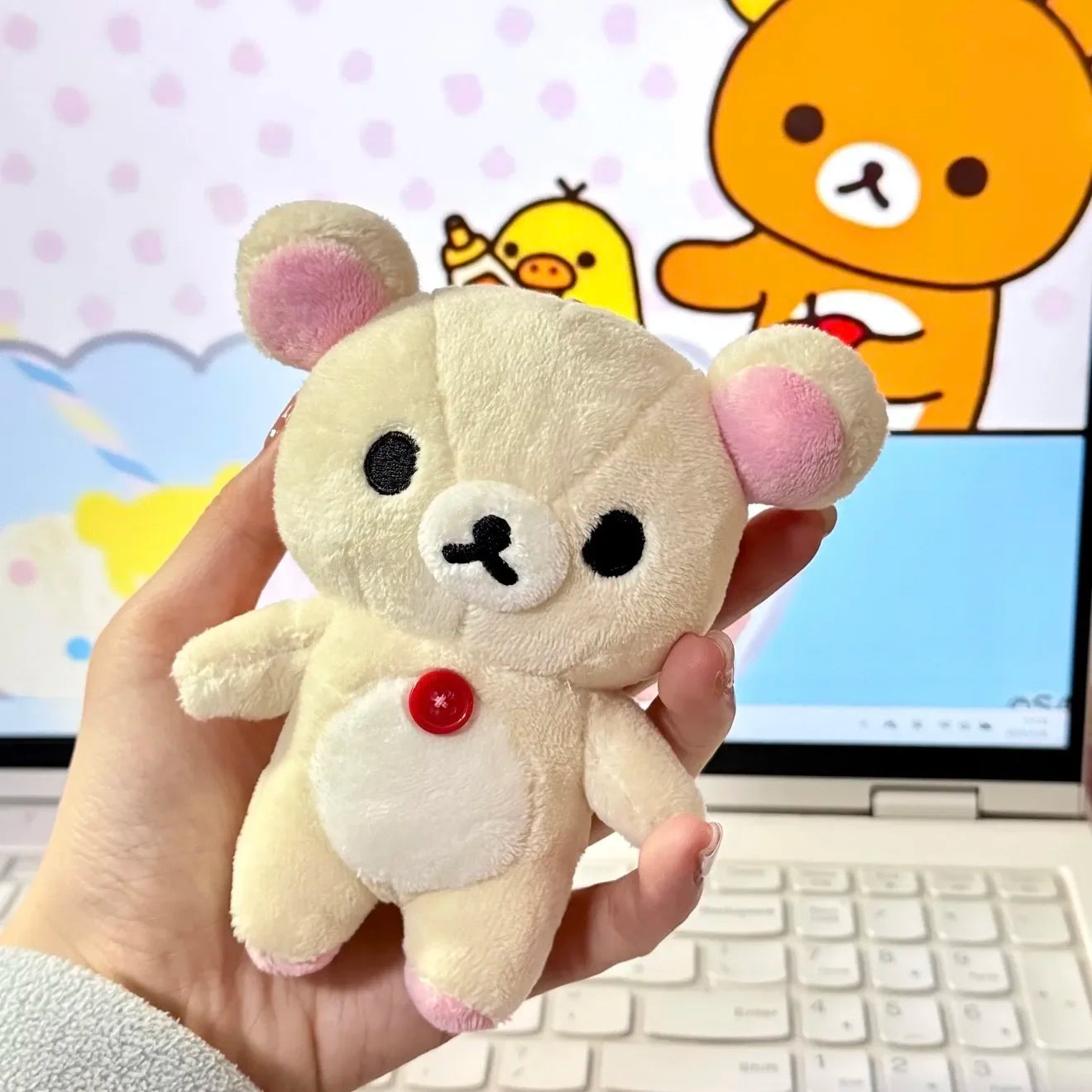 Kawaii Rilakkuma Korilakkuma Plush Toy Keychain Kawaii Brown White Bear